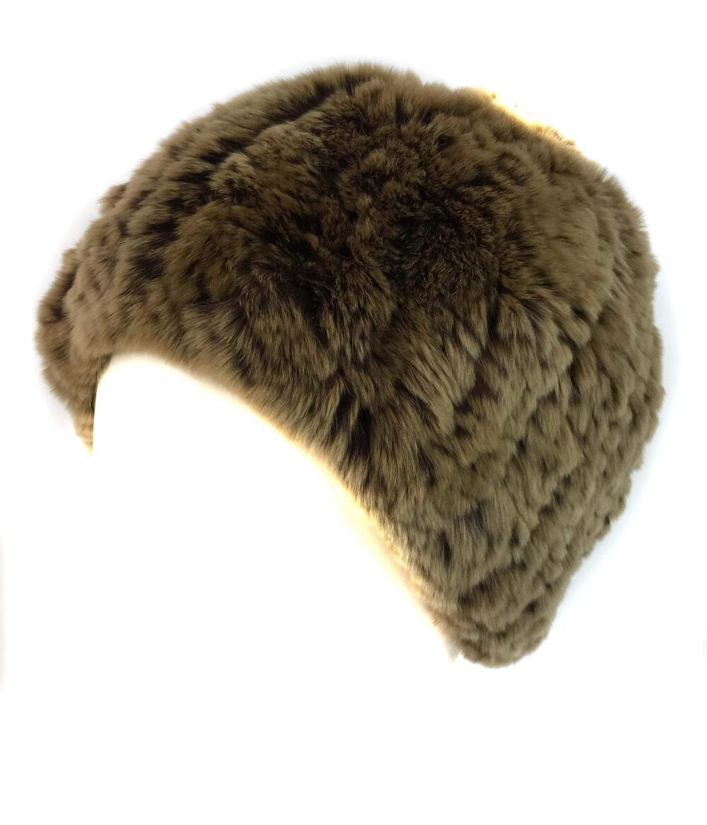 1735 Rex Rabbit Fur Knit Beanie - Rabbit Fur Slouch Style Hat - Warm Winter